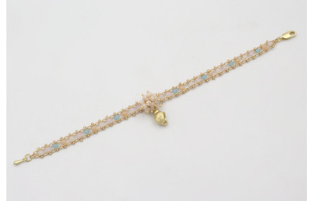 Pulsera cadena engarzada piedra con burruño faceta