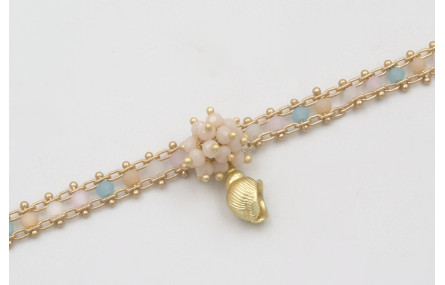 Pulsera cadena engarzada piedra con burruño faceta