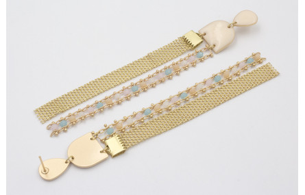 Pendientes perno gota, colgantes semi ovalo esmalt