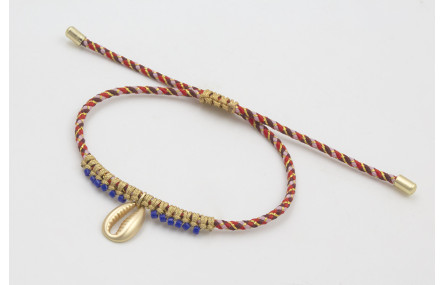 Pulsera de driza rojizo y rosa con nudo macramé do