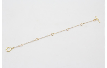 Pulsera cadena eslabón corazón con perla intercala