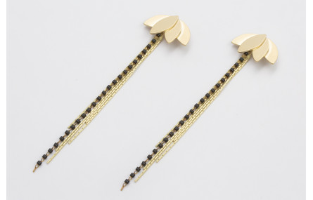 Pendientes perno flor de lotto dorado amte con fle