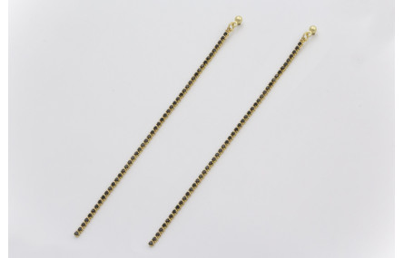 Pendientes perno bolita dorada mate con fleco cade