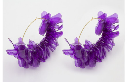 Pendientes aro grande dorado mate con lentejuelas 