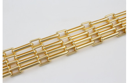 Choker varias vueltas cadena dorada eslabón rectan