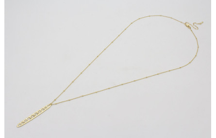 Collar cadena micro bola dorada mate con colgante 