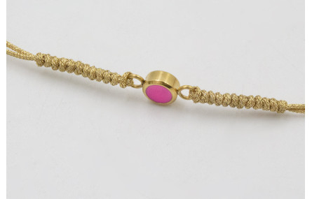 Pulsera acero inoxidable hilo dorado con entrepiez