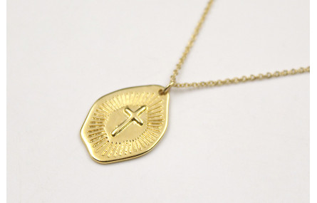 Collar ORO18k-3 micras cadena eslabón pequeño con 