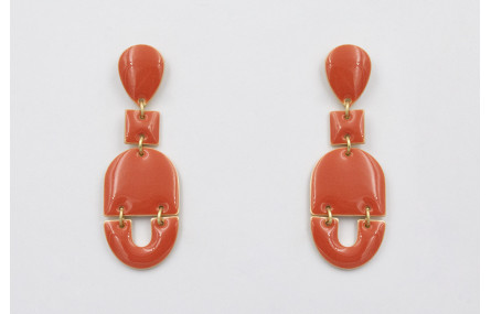 Pendientes de gota con cuadrado, semi ovalo,herrad