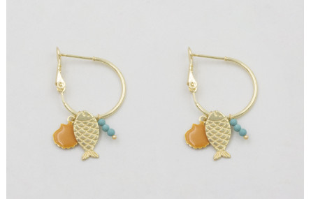 Pendientes aro con cierre de acero inoxidable con 