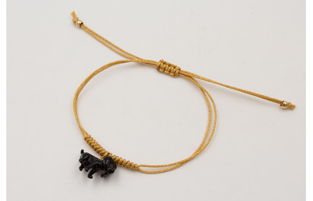 Pulsera nudo serpiente hilo dorado con perro COCKE