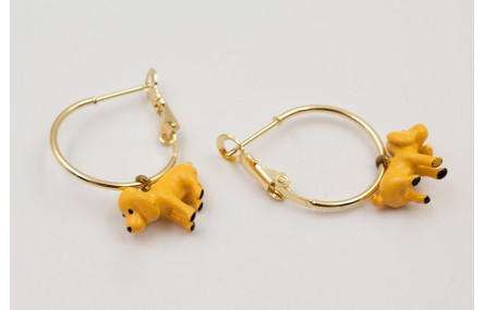 Pendientes aro cierre ACERO INOXIDABLE  con perro 