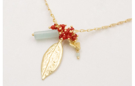 Collar cadena eslabón ovalado dorado mate centro b