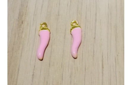 Colgante Pimiento 14mm Rosa +Oro