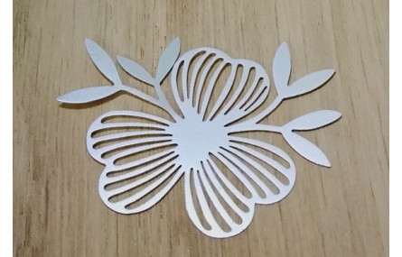 Flor con ramas Plana 41*30 Plata Mate