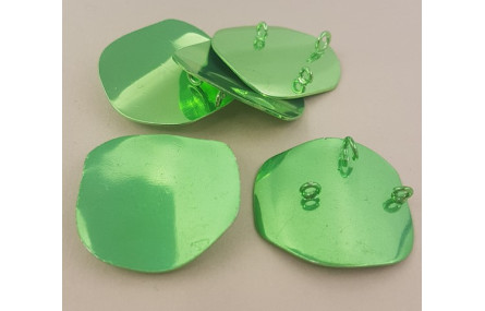 Lámina aluminio redondeada 32mm verde metalizado