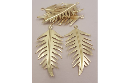 Colgante Hoja 50mm Oro Mate