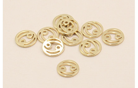 Disco 10mm signo Zodiaco Cancer Oro