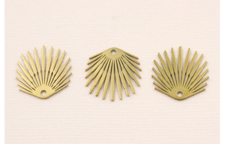 Cuenta Acero Concha Acero 12*18mm Oro