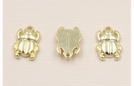 Colgante escarabajo plano 11*7*2mm Dorado