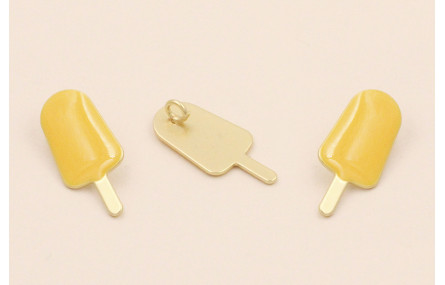 Cuenta Polo 18*8mm D.Mate esmalte Amarillo