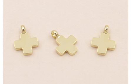Colgante Acero Inox.Cruz 10*8*1mm Oro