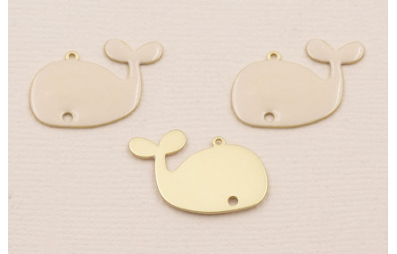 Colgante Ballena 20*15 mm  Esmaltada Beige