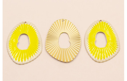 Ovalo Estriado Amarillo ,Beide y Oro mate 47*32