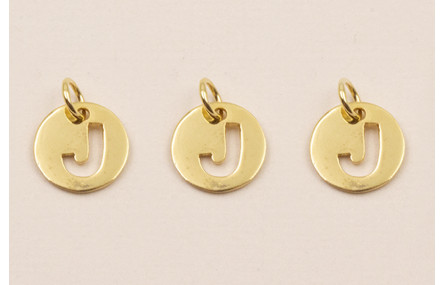 Colgante letra J 10mm Baño Oro 18K, 3Micras