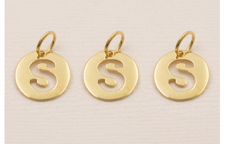 Colgante letra S 10mm Baño Oro 18K, 3Micras