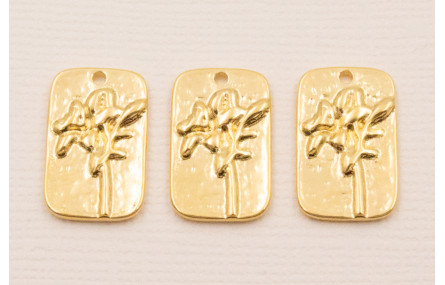 Colgante 20*11 Flores incrustadas Baño ORO 3M 24K