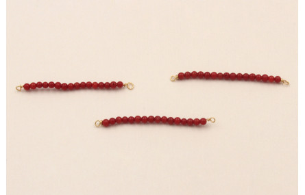 Bastón de 40mm con piedra Coral de 2mm