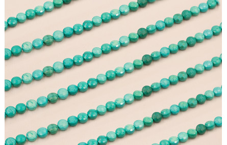 Disco Facetado Turquesa 10*10mm