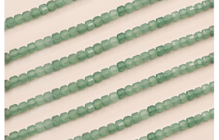 Cubo Biselado Piedra 4*4mm Color Gris Azulado