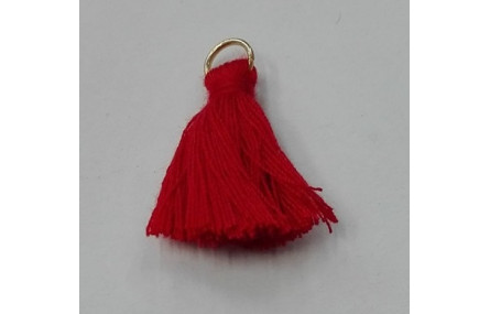 Pompon 25mm con anilla dorada Rojo