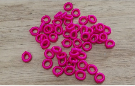 Aro Elástico 5mm. Agujero de 3mm. FUXIA