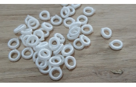 Aro Elástico 5mm. Agujero de 3mm. Blanco