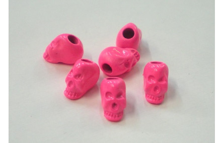 Calavera Metálica Fluor 10*10*6 Fuxia Fluor
