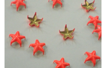 Tachuela estrella 10mm NAranja fluor