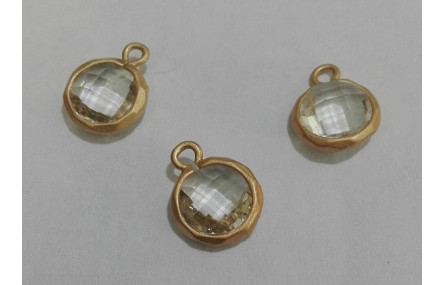 Disco 9mm tranparente con Metal Oro Mate