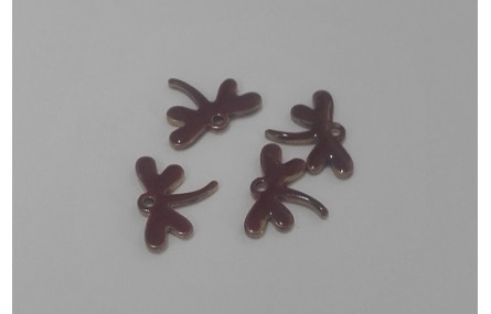 Libélula esmaltada 11*10mm granate