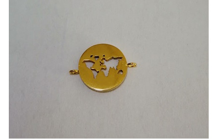 Cuenta Mapamundi A. Inoxidable 10mm - doble anilla