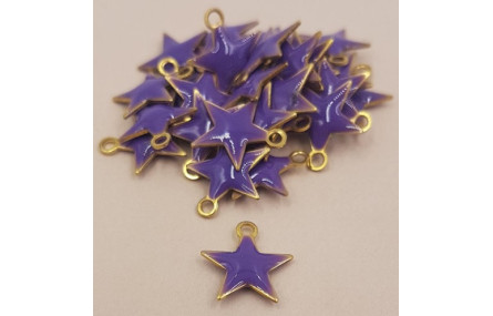 Pieza Estrella esmaltada 10mm Morada