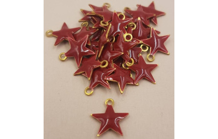 Estrella esmaltada 10mm Granate