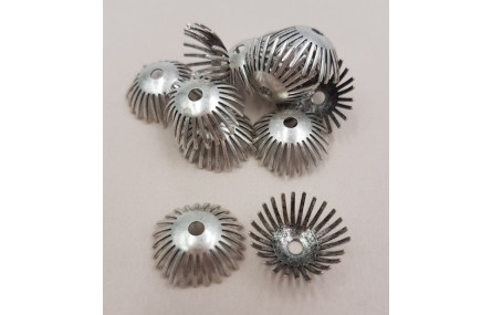 Casquilla pestañas 15*5mm Plata Vieja