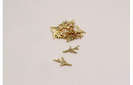 Cogante Avión Dorado 18*10mm 2 anillas