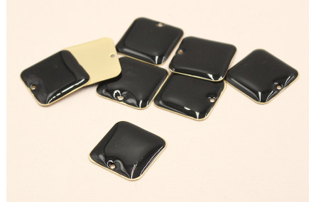 Pieza cuadrada esmaltada 22*22mm Negro