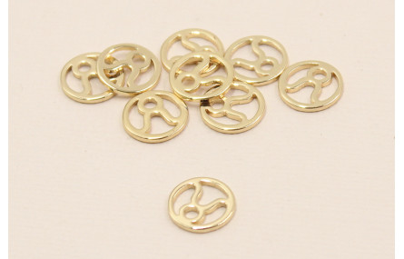 Disco 10mm signo Zodiaco Tauro Oro
