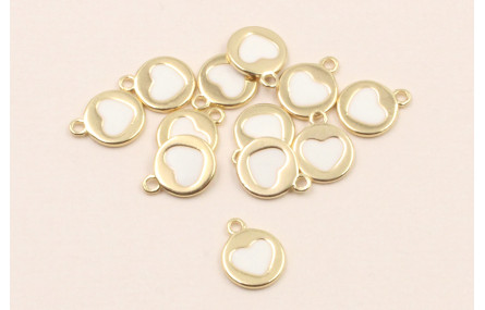 Chapita corazon Blanco 7mm 