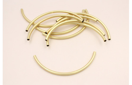 Tubo Hueco curvado  115*5mm Dorado Mate